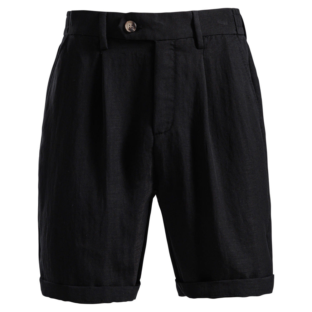 Business-Casual Lyocell Cotton Shorts Old Money Style