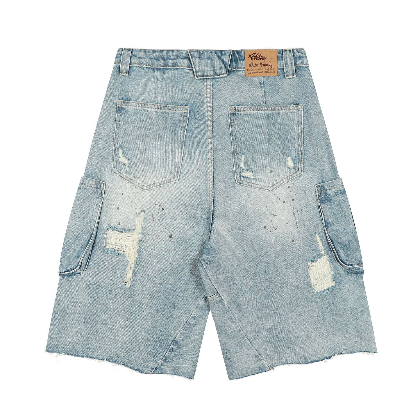 Vintage Ripped Jeans Womens Loose-fit Casual High-waisted Pants