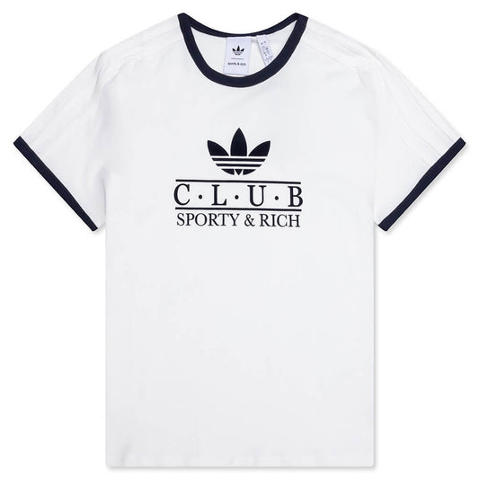 Women's Adidas x Sporty & Rich T-Shirt - Core White/Night Navy