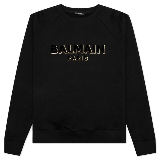Flock & Foil Sweatshirt - Black/Gold