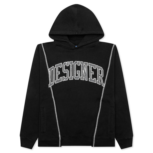 Designer Split Hoodie - Washed Black
