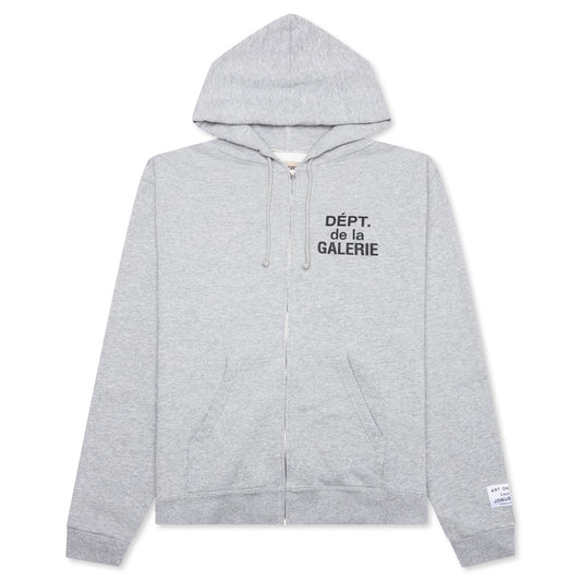 French Zip Hoodie - Heather Grey