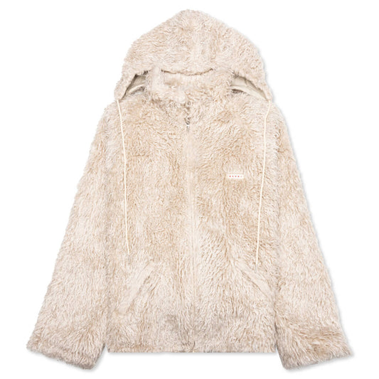 Shaggy Fleece Faux Fur Jacket - Glass