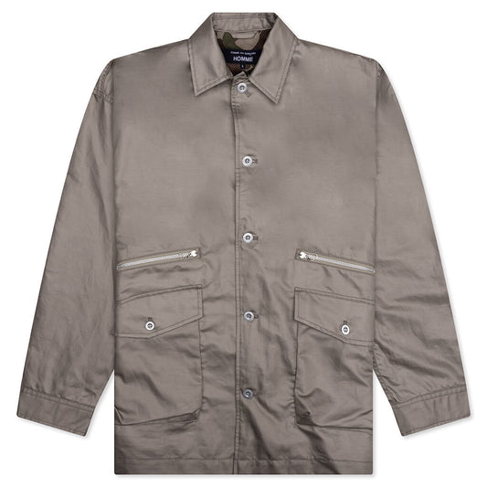 Multi-Pocket Chore Jacket - Grey Beige