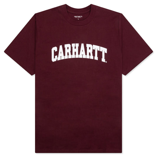 University S/S T-Shirt - Malbec/White