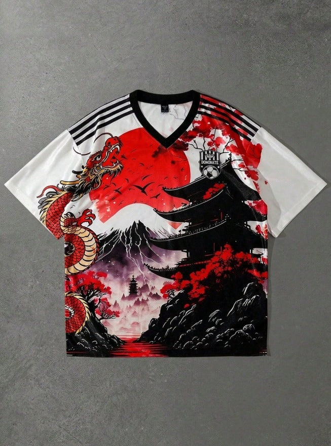 Digital-printed Minimalist Stylish Soft And Comfortable Mens T-shirt