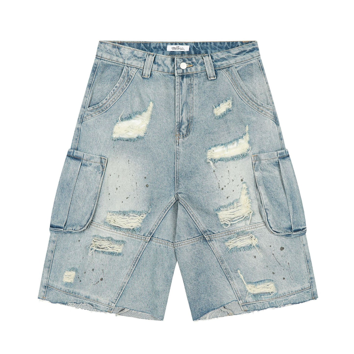 Vintage Ripped Jeans Womens Loose-fit Casual High-waisted Pants